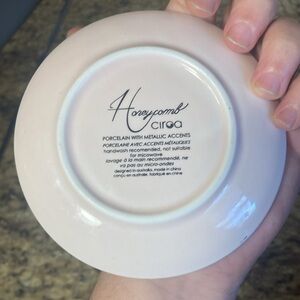 HONEYCOMB pink PORCELAIN  ESPRESSO plate cup